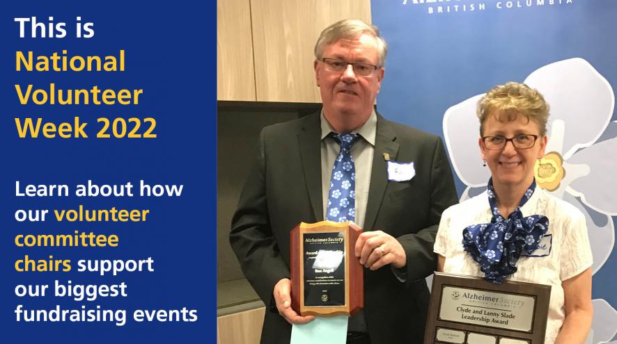 National Volunteer Week 2022 image of Ron and Deb Angell,  long-time volunteer committee members for the IG Wealth Management Walk for Alzheimer's